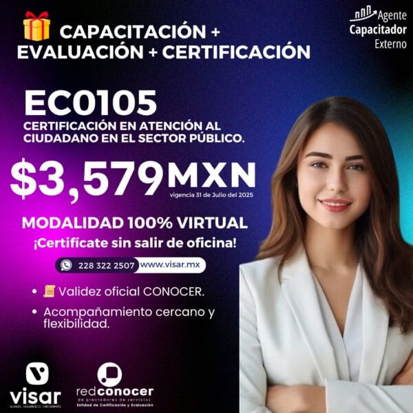Certificación en Atención al Ciudadano en el Sector Público. EC0105 Capacitación + Evaluación + Certificación en un solo paquete. - Image 2